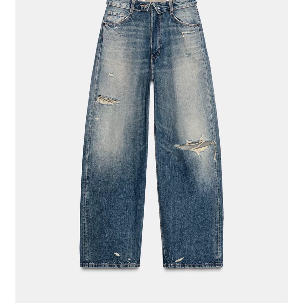 NWOT Zara SOLD OUT folded waist jeans size 0 4730/214/407